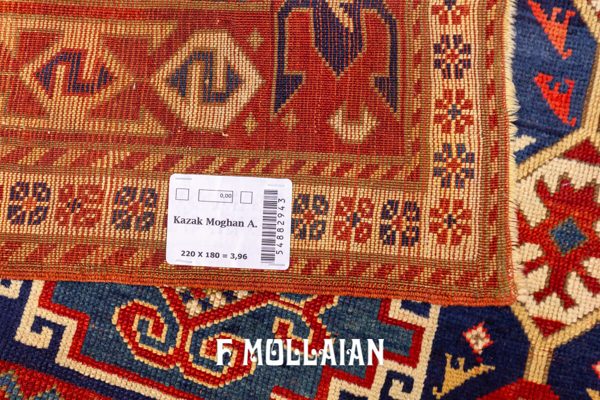 Hand-knotted Caucasian Kazak Moghan Antique Rug n°:54882943